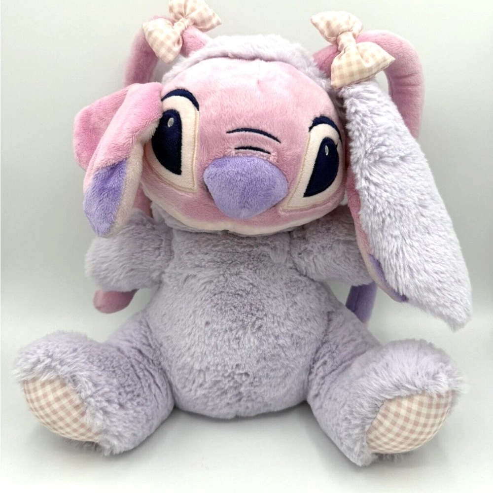 LILO & STITCH ANGEL EASTER BUNNY PLUSH 10 1/2" Soft Cuddly DISNEY STORE PATCH